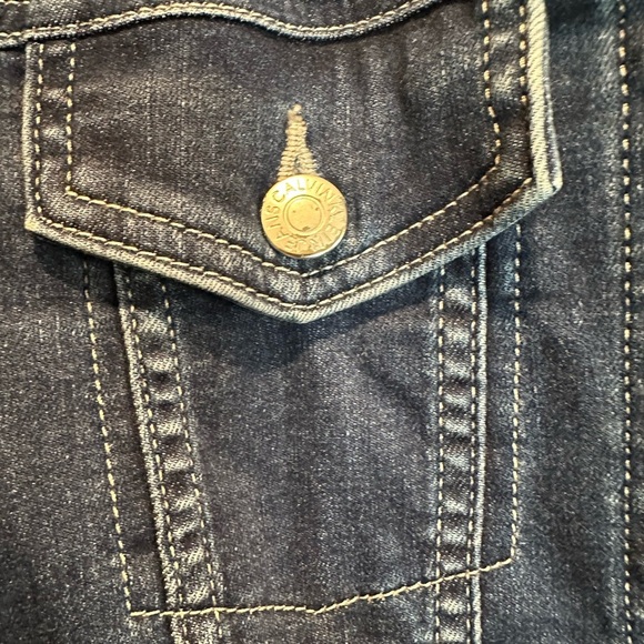 Calvin Klein Jeans Blue Cropped Denim Jacket - Picture 3 of 4